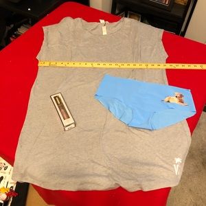Victoria’s Secret Nightshirt gray large
Underwear blue with dog front, perfume L